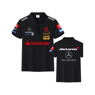 Pasukan perlumbaan kereta F1 Mercedes Benz McLaren Polo silk kapas musim panas baju