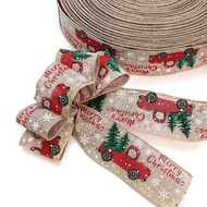 SG STOCK Christmas Ribbon Classic Wrapping Christmas Tree Wreath Bows DIY Fabric Swirl Burlap With Wired Edge Gift