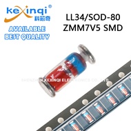 (50-200pcs) ZMM7V5 0.5W LL34 SOD-80 SMD Voltage Stabilizing Diode 1206 Glass Cylinder Package