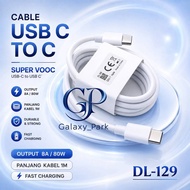 SUPER VOOC Cable USB-C To USB-C 1M 8A White DL-129 Compatible For Oppo Smartphone [GLX]