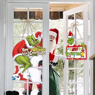Christmas Decorations Grinch Door Hanging Decoration Xmas Gift Green-haired Grinch Door Hanging