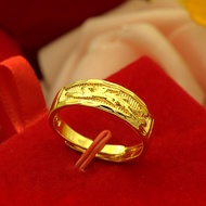 Everhoney Signet Dragon and Phenix Solid 916 Gold Rings Romantic Love Gift Couple Gold Ring Promise Love Ring for Her Gift