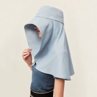 OhSunny หมวกครอบทรงถังหมวกบังแดดแบบพกพาสำหรับปีกกว้างมีฝาปิดที่คอ UPF50ป้องกันรังสียูวีเต็มรูปแบบ +