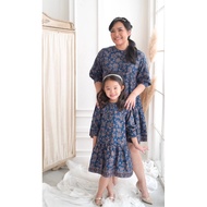 MILVA WOMAN - Batik Dress Bouquet Batik Dress/ Maroon Batik Dress/ Batik Dress/ biru