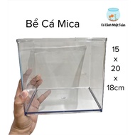 Modern Super Clear Mica Betta Fish Tank 15x20x18cm