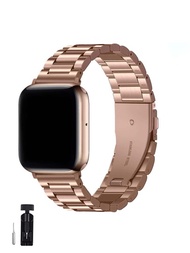 件適用於 Apple Watch 錶帶 49mm 45mm 44mm 42mm 41mm 40mm 38mm，商務不銹鋼金屬錶帶兼容 Apple Watch 錶帶 Series 9、Ultra 2、SE、Ultra Series 8 7 6 5 4 3 2 1 男士和女士
