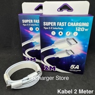 2 Meter Type C To Type C 5A 120W Super Fast Charging Cable 5A Fast Charging 2M Type C Cable Fast Cha