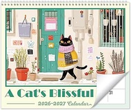 GuassLee Cat Vertical Wall Calendar 2026, 18-Months Art Hanging Wall Calendar Jan. 2026 to Jun. 2027