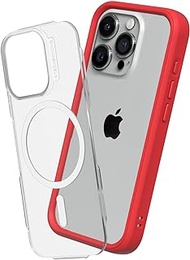 RhinoShield Modular Case Compatible with MagSafe for [iPhone 15 Pro Max] | Mod NX - Superior Magnetic Pull Force, Customizable Heavy Duty Protective Cover 3.5M / 11ft Drop Protection - Red