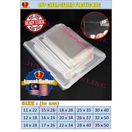 100 Pcs Self Adhesive Transparent Packing Plastic Bag Transparent OPP Plastic Beg Plastik Tudung Pla