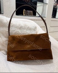 全新現貨coach chelsea 36 large 大號 麂皮 焦糖色 牛剖層革 單肩包 CDT20-B4WBR