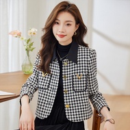 Classy Elegant Jacket Ladies 2026 Autumn Fashion All-Match Plaid Ladies Style Professional All-Match