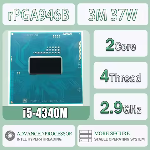Intel Core I5-4340M 2.9GHz Dual-Core Quad-Thread SR1L0 CPU Processor 3M 37W I5 4340M Desktop Server 