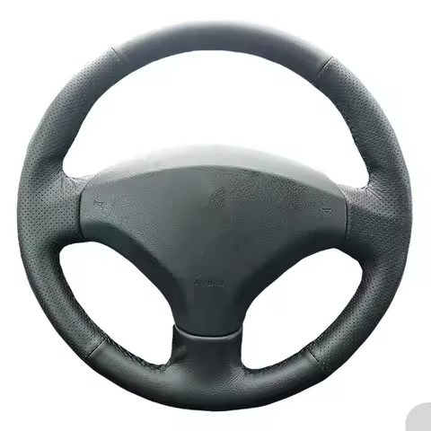 Nappa leather Customized Car Steering Wheel Cover For Peugeot 308 Peugeot 408 Car Accessories Black 