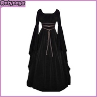 Halloween Renaissance Witch Dress for Women Gothic Victorian Dress Long Bell Sleeve Medieval Costume