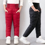 Winter Thicken Warm Down Pants Kids Boys Girls Sports Casual Clothing For 3-10 Years Old