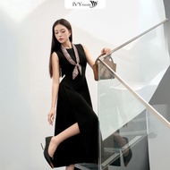 Đầm A-line Eternal (kèm khăn lụa) Đầm công sở dạo phố nữ IVY moda MS 42B0225