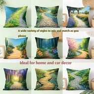 throw pillow case 18x18 16x16 20x20inches Nature Pathway Garden cushion