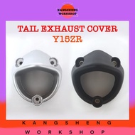 YAMAHA Y15ZR TAIL EXHAUST COVER ~ *MATT BLACK/SILVER* MUFFLER CAP (Y15 ZR)