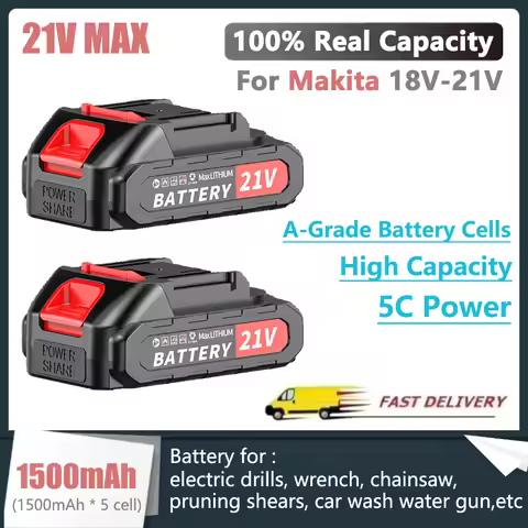 100% Real Capacity 21V 5C Power Rechargeable Battery 18V 1500mAh Lithium Ion Battery for Makita Elec