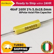 46nF 160V 1% BiPolar Axial Film Capacitor