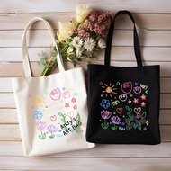Korean style canvas tote bag for school and work with cute print Tota9599