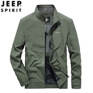 JEEP SPIRIT แจ็กเก็ตผู้ชายแบบใหม่เสื้อทำงานด้านนอกแบบรัดรูปตั้งได้