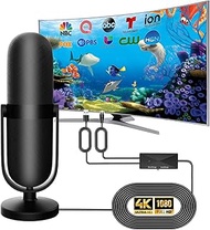 Indoor TV Antenna for Smart TV, Digital TV Antenna for TV Without Cable, Support 360° Reception 4K/8