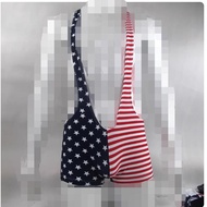 European American Popular Borat Mankini Male Gini Swimming Sling Polat Boxer Briefs Star Stripes