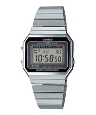 CASIO Digital รุ่น A700W-1AA700WM-7A700WG-9A700WMG-9 สายสแตนเลสสตีล ปรับระดับสายได้ สินค้ารับประกันเ