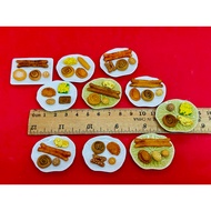 Handmade Miniature Local Snacks Fried Fritters, clay, 1 plate