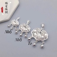 Mặt dây chuyền bạc hình khoá trường mệnh khoá trường thọ (khánh) - Shop Bạc Nhật Duy