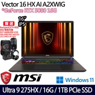 4/1出貨《MSI 微星》Vector 16 HX AI A2XWIG-014TW(16吋QHD+/U9 275HX/16G/1TB SSD/RTX5080)