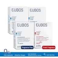 EUBOS Solid Bar Soap Blue & Red 125g (4 in one bundle)
