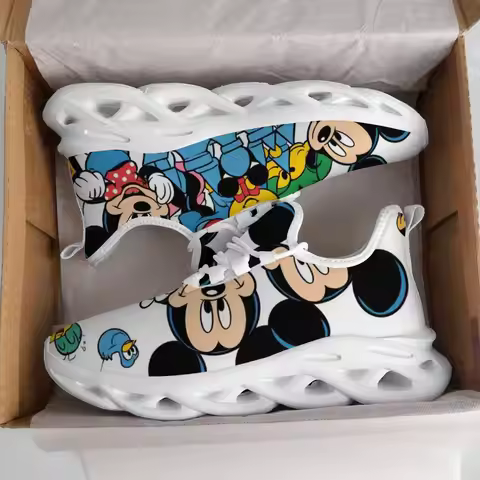 Custom Mickey Mouse Sneaker Men Halloween Pumpkin Print Women Shoes Breathable Sports Running Walkin