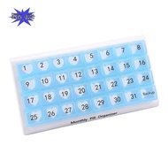 Monthly Pill Organizer 31 Compartments, 1 Per Day, 4 Week Full Month 31 Day Pill Organizer