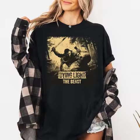 Dying Light The Beast Shirt Horror Game Shirt Zombie Survival Graphic Crew Neck Short Sleeve Shirt U