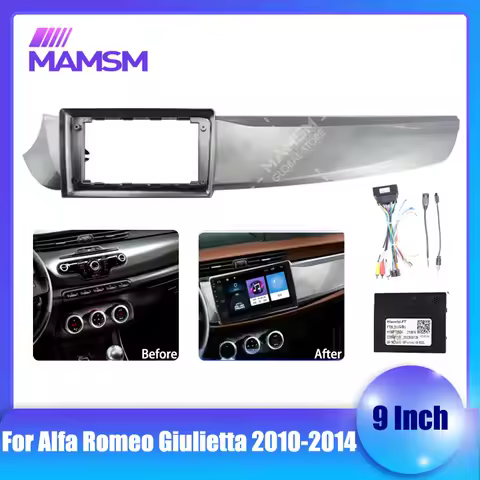 MAMSM For Alfa Romeo Giulietta 2010 - 2014 9 inch Plastic Panel Fascia Frame With Canbus Box Power C