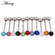 Alisouy 1PC 16mm 14G Crystal Ball Stainless Steel ear plug Piercing earrings piercing orelha cartila
