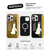 I'M SICK OF EVERYTHING KEEPGOLO X Matte Gold Bright Finished Electroplated Frame Magnetic Suction IP