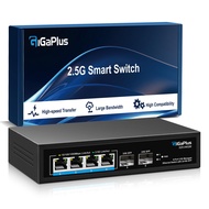 6 Port 2.5G Managed Ethernet Switch with 2*10G SFP+ & 4*2.5G Base-T Ports, GiGaPlus 2.5Gb Switch Sup