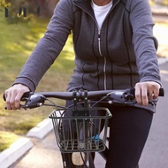 IUIU Bicycle Metal Wire Front Storage Basket with Hooks Accessories Easily Install Black for Mountai
