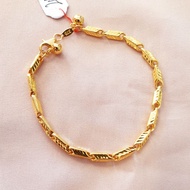 375 8K natural gold carved bamboo bracelet