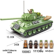 ของเล่นประกอบโมเดลรถถัง T-34 Stalin M2 KV1