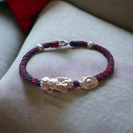 招財貔貅   925純銀手鍊 蠶絲蠟線幸運繩