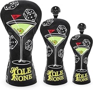 Golf Headcovers Golf Club Head Covers Wine Hole Style Premium Leather Driver Fairway(FW) Wood Hybrid