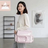 Transparent Convertible Ita Backpack PU Leather PVC Clear Window Plushie Bag Convertible Ita Bag Wat