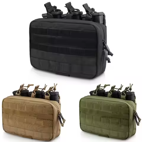 Tactical Mag Admin Pouch Molle Utility Tool Pouch Medical EMT Organizer Triple Stacker Magazine Hold