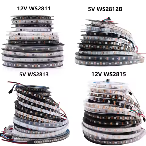 WS2812B WS2811 WS2813 WS2815 5050 RGB Smart LED Strip 5V 12V WS2812 Light Individually Addressable I