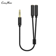 35mm 1 Male to 2 Female Ports Headphone Microphone Audio Cable Adapter Splitter
